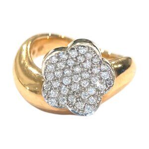 Ponte Vecchio 18K Pave Diamond Flower Ring